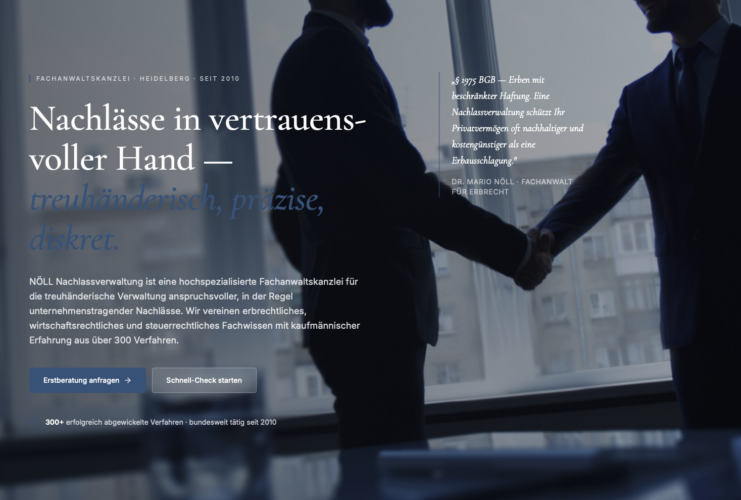 NÖLL Nachlassverwaltung – Webseite